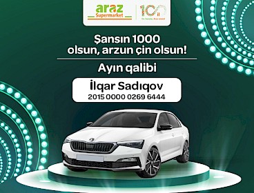 Определен победитель первого месяца лотереи "Şansın 1000 olsun, arzun çin olsun" .