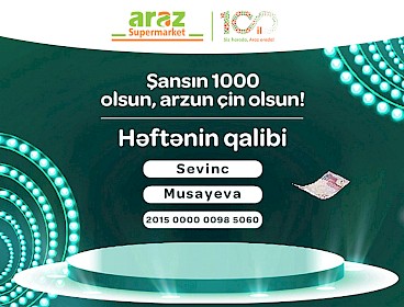 Определен победитель 13-й недели лотереи "Şansın 1000 olsun, arzun çin olsun"