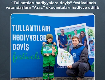 “Tullantıları hədiyyələrə dəyiş” festivalında vətəndaşlara “Araz” ekoçantaları hədiyyə edilib