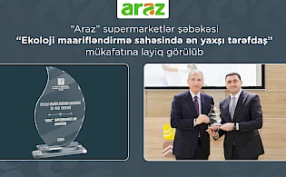 "Araz" Ekoloji maarifləndirmə sahəsində ən yaxşı tərəfdaş mükafatına layiq görülüb