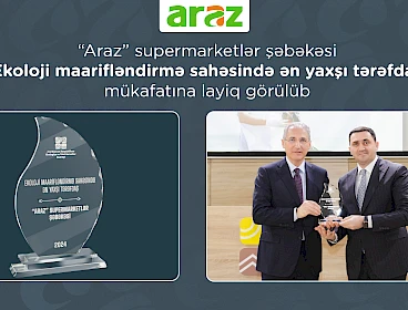 "Araz" Ekoloji maarifləndirmə sahəsində ən yaxşı tərəfdaş mükafatına layiq görülüb